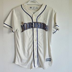 ⚾️ Majestic White and Blue Mariners Jersey